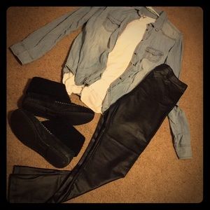 Forever 21 faux leather leggings